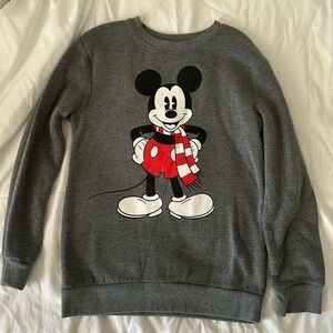 Disney Mickey Mouse Winter Pullover Sweat Shirt Kids Size Large